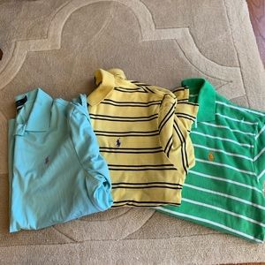 Lot of 3 Ralph Lauren Polos Large striped